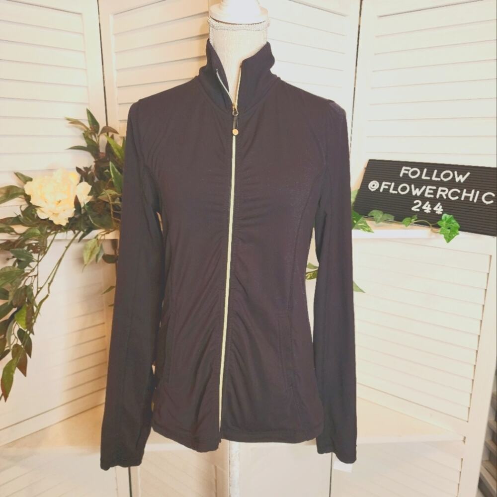 BETSEY JOHNSON PERFORMACE MED ZIP FRONT JACKET WITH POCKETS